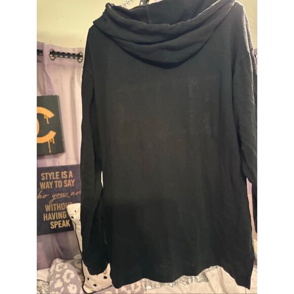 VS PINK Bling Hoodie Pullover -size Medium black gold bling sequin - Picture 5 of 7